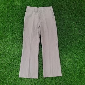 VTG 70s High Waist Textured Polyester Pants 30x27 Checkered Brown White Talon